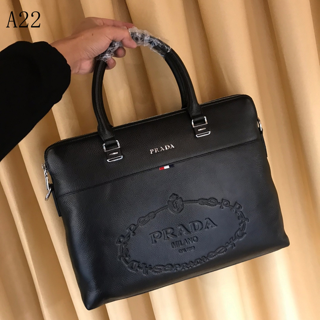 Pr4da + A22 + Classic Logo Briefcase #6338