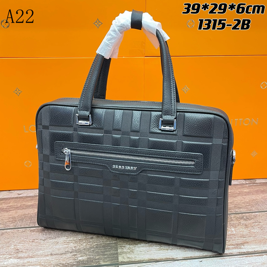 Burberyy Checkered Leather Briefcase #720