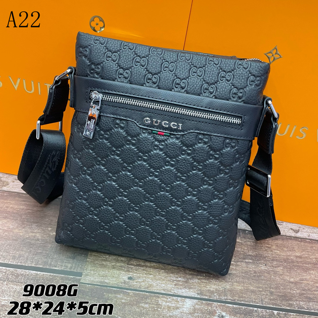 Gucc1 GG Supreme Leather Crossbody Bag #712