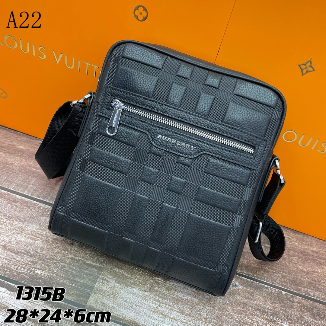 Burberyy A22 Checkered Leather Crossbody Bag #709