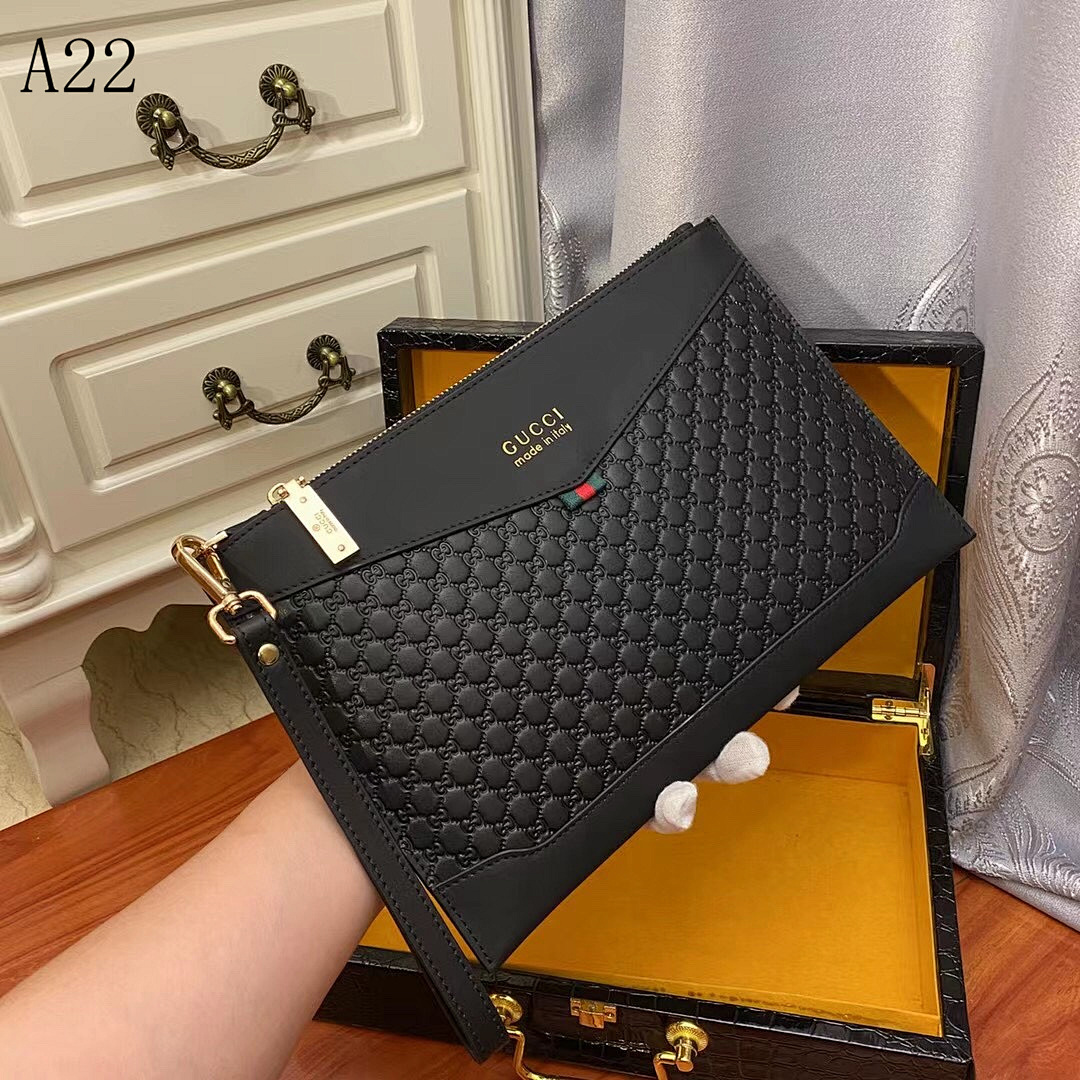 Gucc1 + A22 + Quilted Leather Clutch #6420