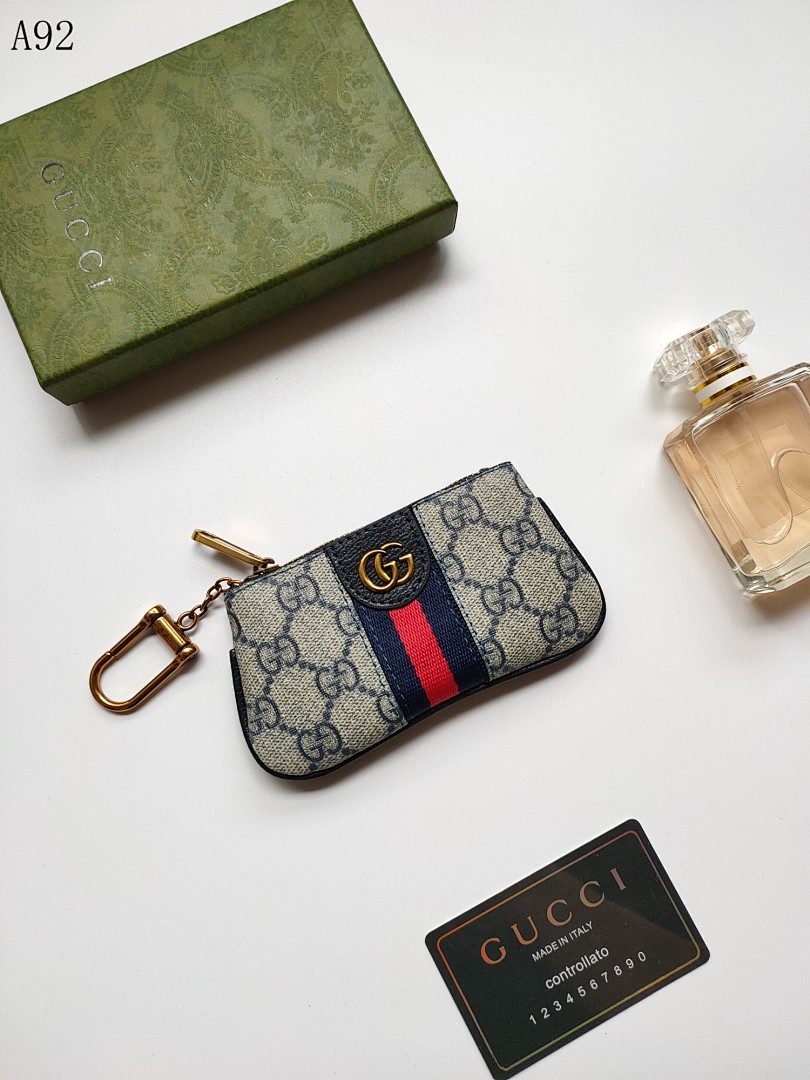 Gucc1 GG Supreme Web Keychain Pouch #800