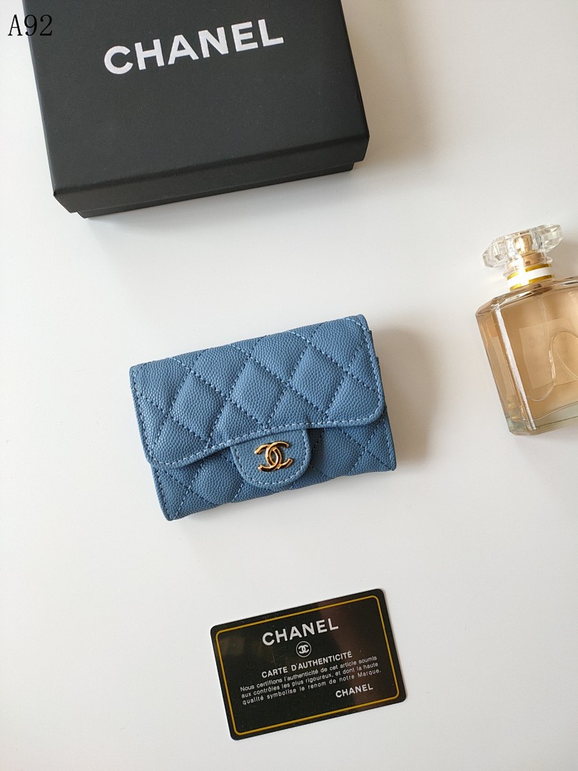Chan3l Classic Quilted Leather Card Holder #3394