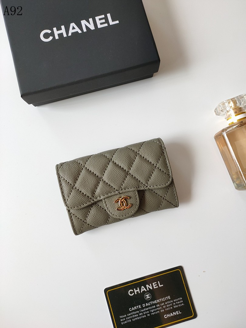 Chan3l Classic Quilted Card Holder #3391