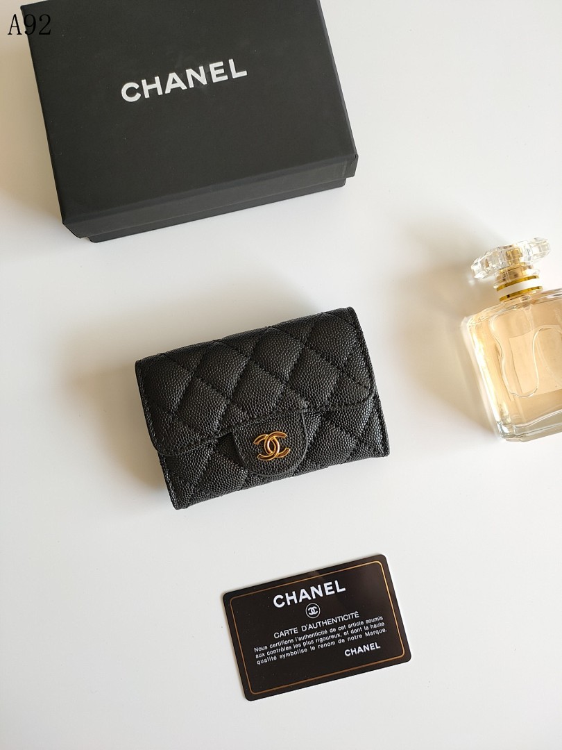 Chan3l Classic Quilted Card Holder #3389