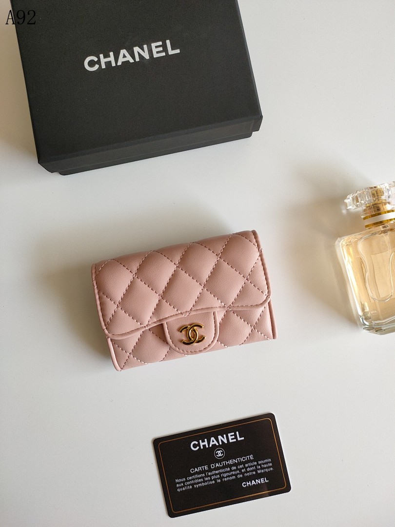 Chan3l Classic Quilted Card Holder #3381