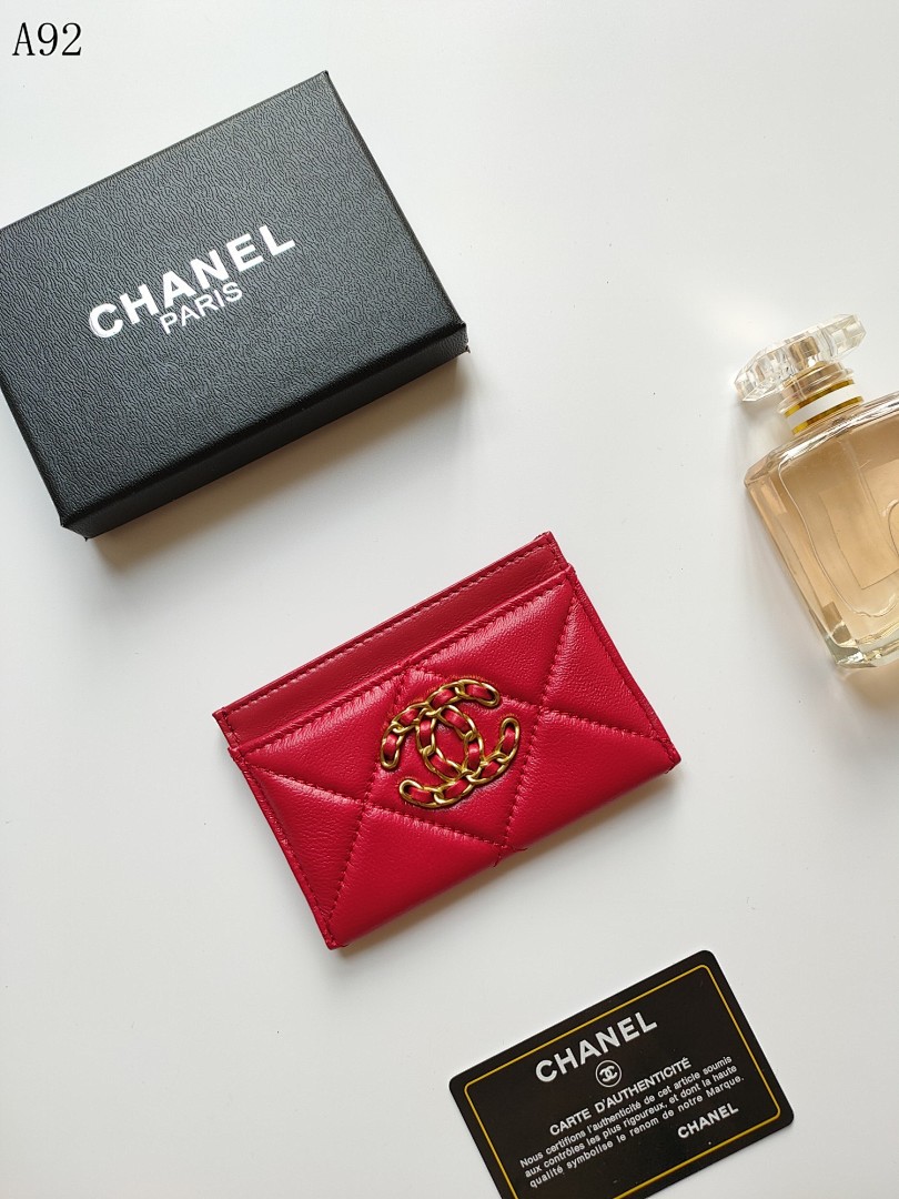 Chan3l Classic Quilted Card Holder #3375