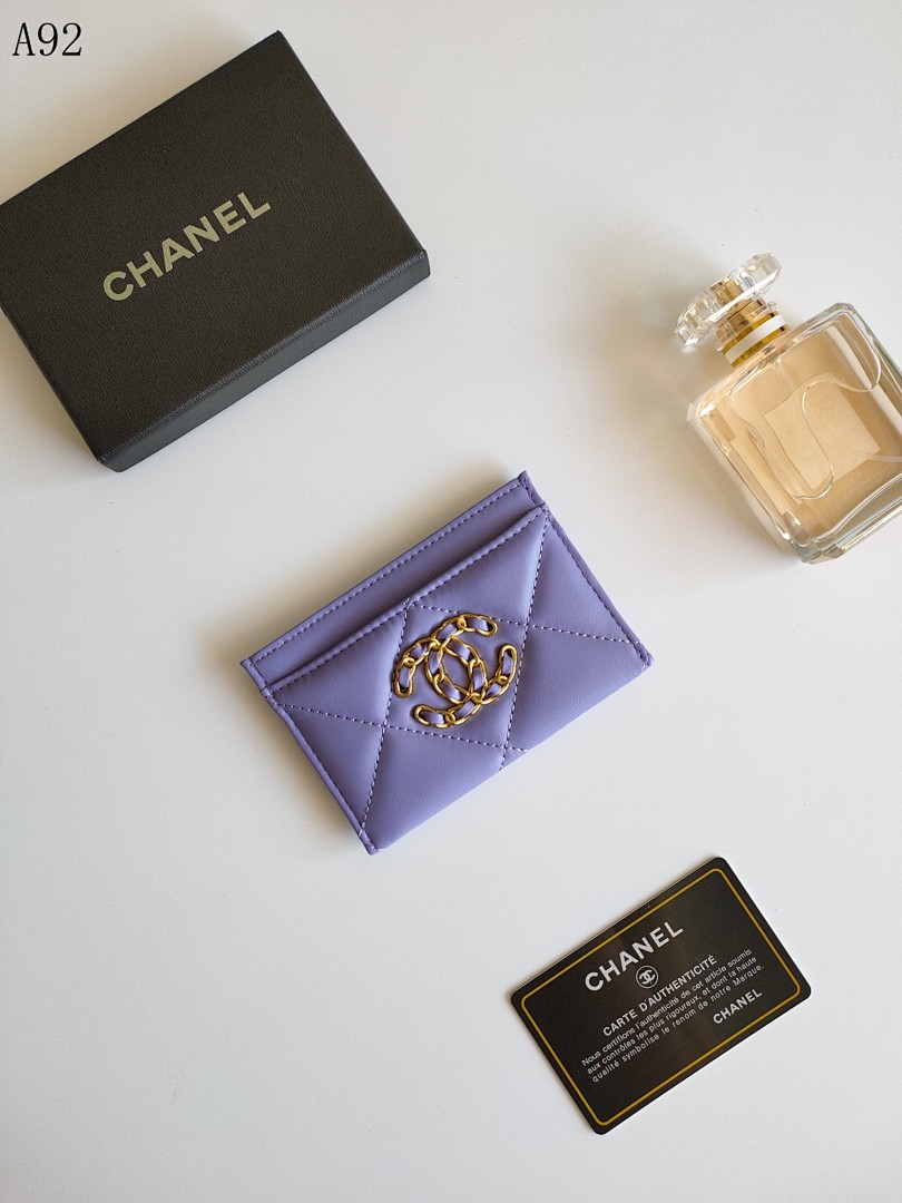 Chan3l Classic Quilted Card Holder #3371