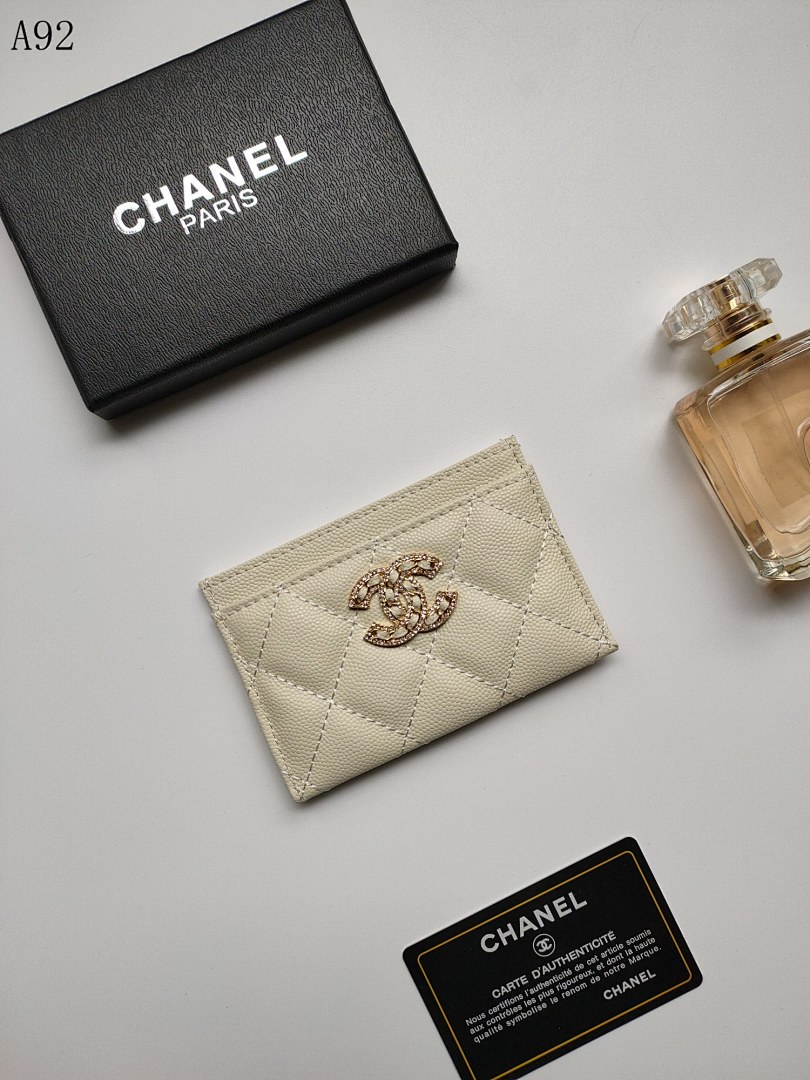 Chan3l Classic Quilted Card Holder #3440