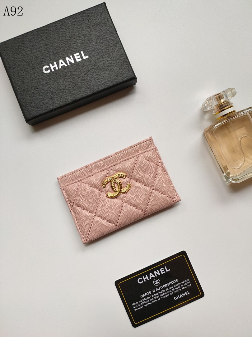 Chan3l Classic Quilted Card Holder #3438
