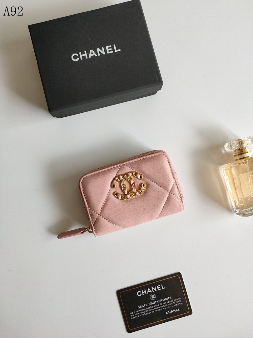 Chan3l Classic Quilted Zip Around Wallet #3088