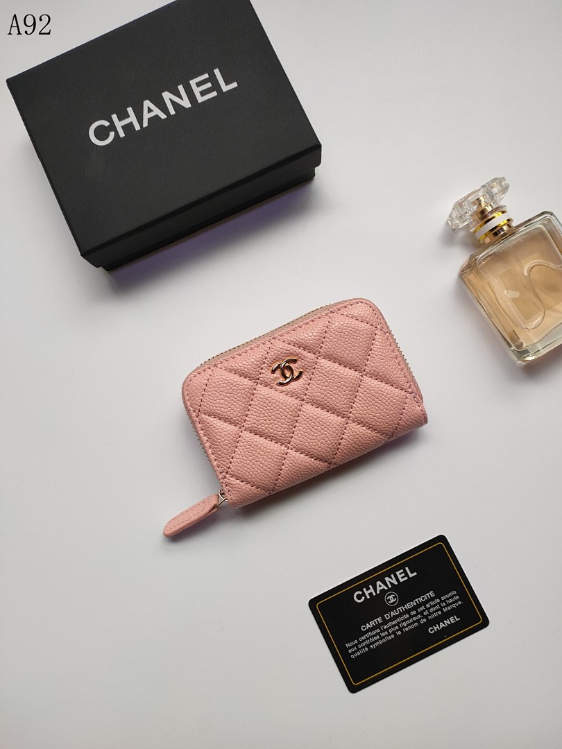 Chan3l Classic Quilted Zip Wallet #786