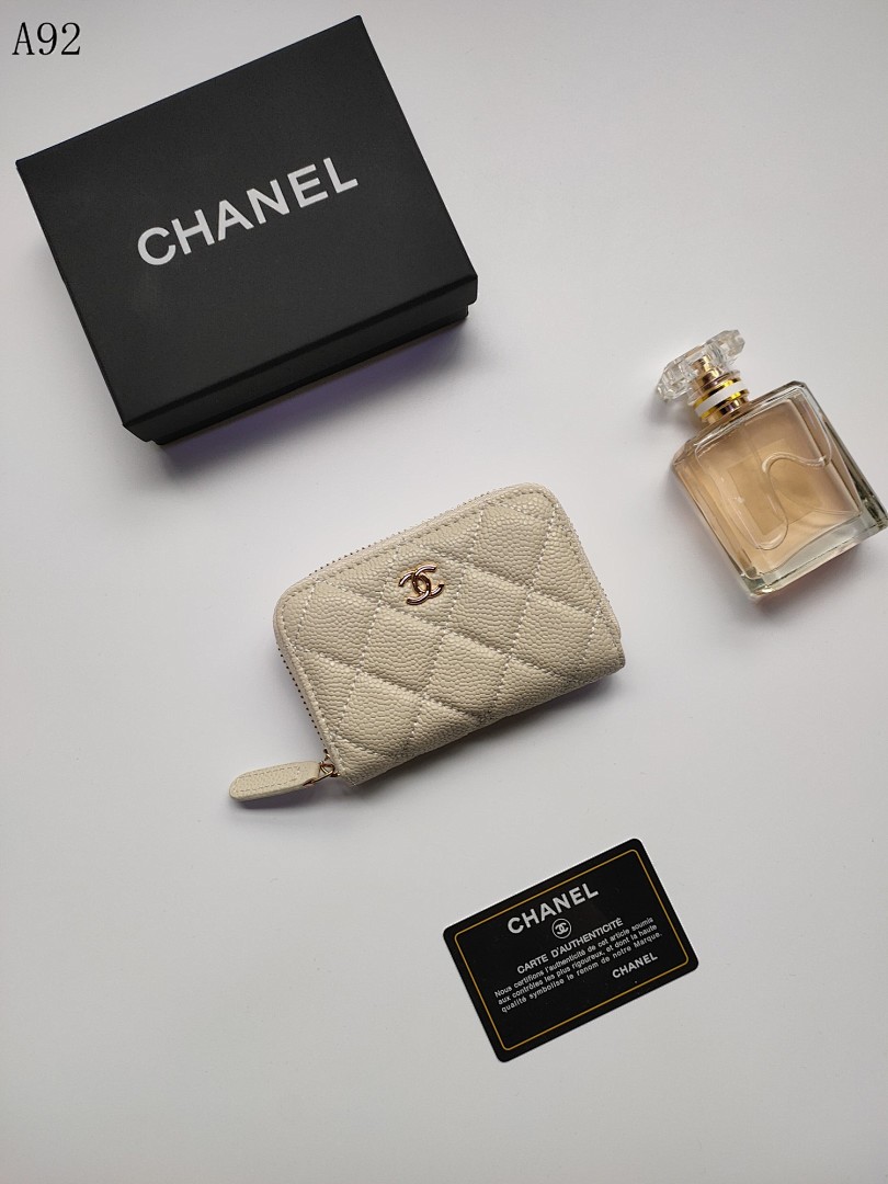 Chan3l Classic Quilted Zip Wallet #785