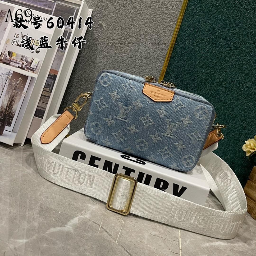 LVutton + 60414 + Denim Crossbody Bag #3936 1 LVutton + 60414 + Denim Crossbody Bag #3936