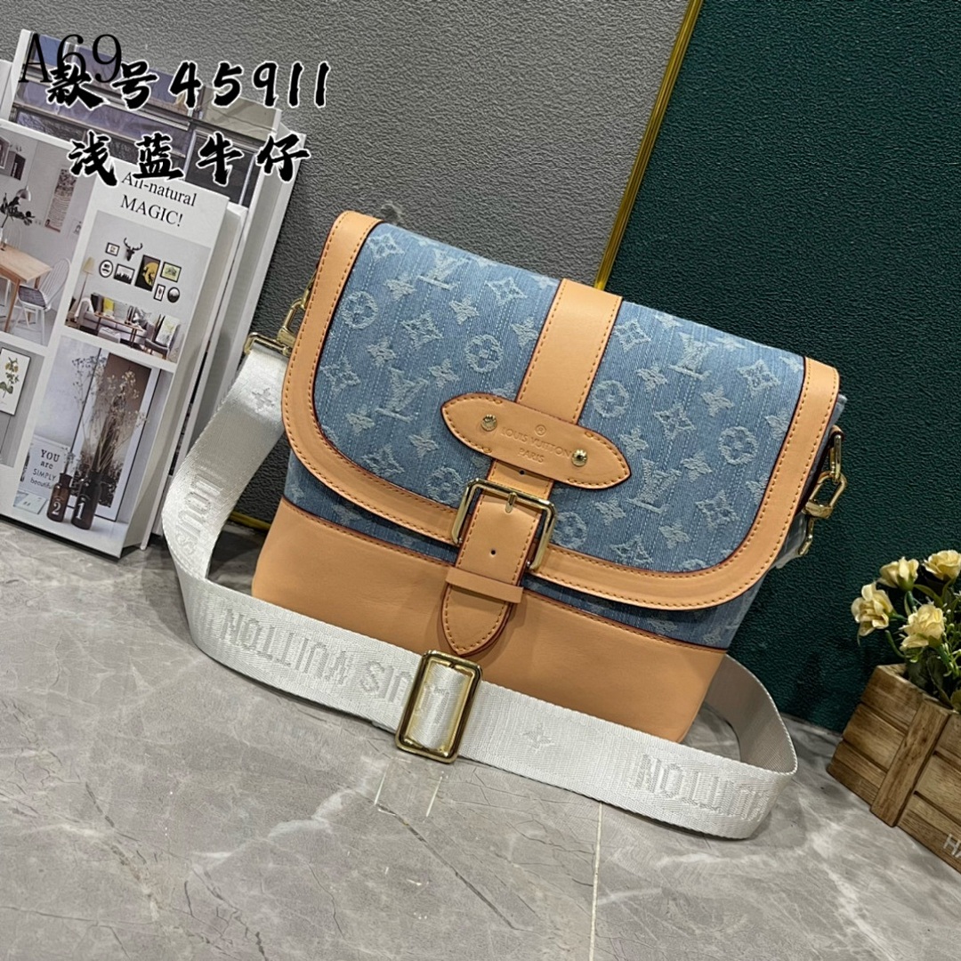 LVutton + 45911 + Denim Crossbody Bag #4669