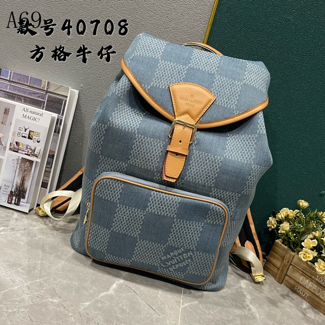 LVutton + 40708 + Damier Denim Backpack #4181