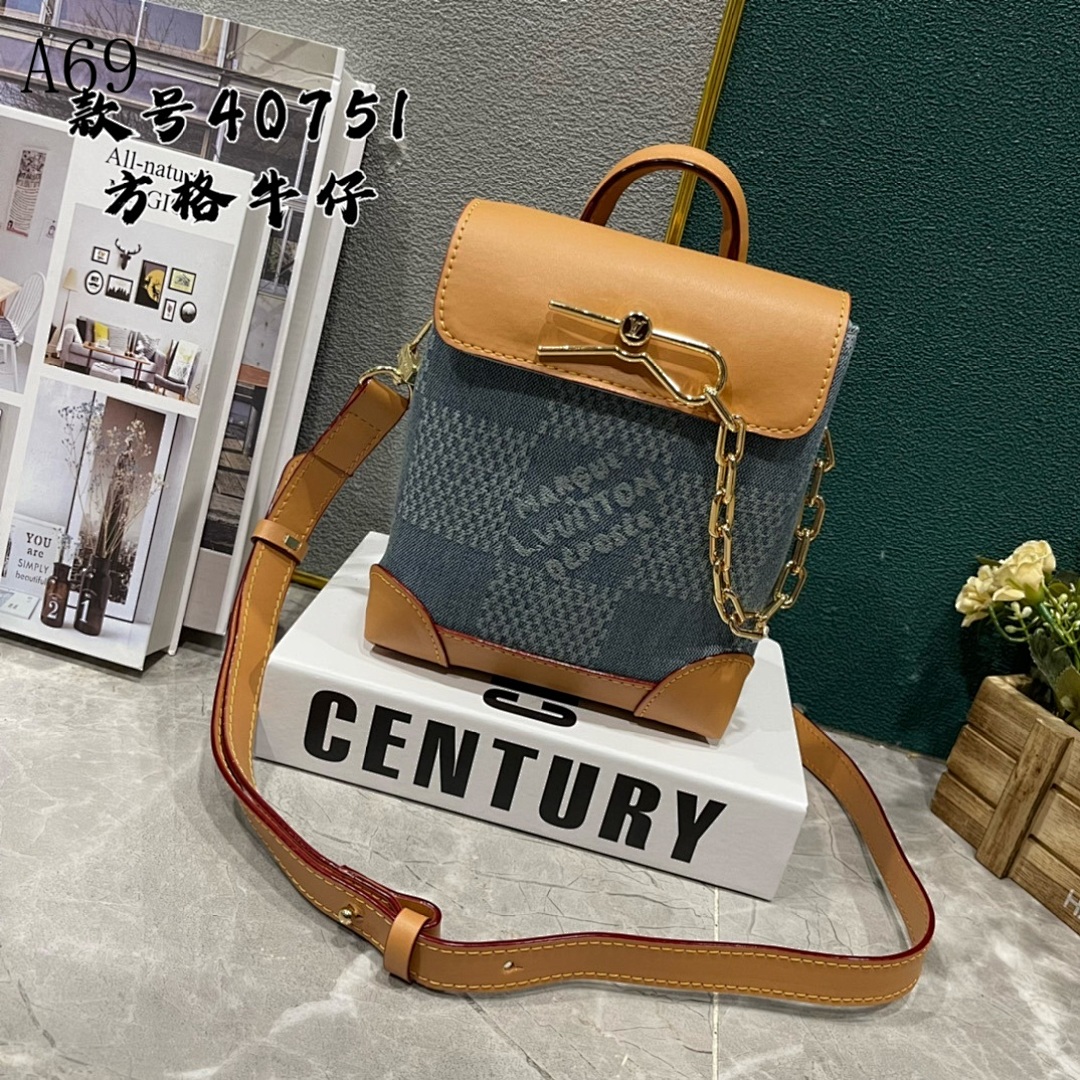 A69 Model 40751 Houndstooth Denim Backpack #4741
