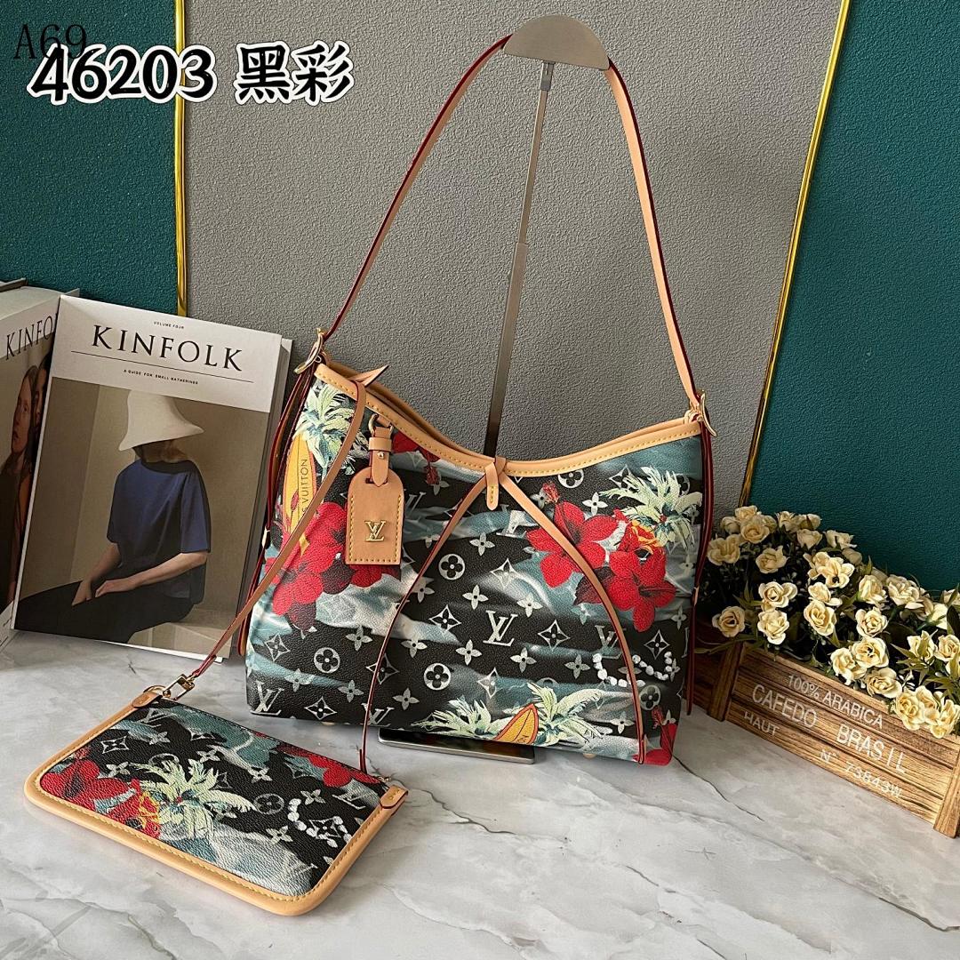 LVutton + 46203 + Black Floral Monogram Bag #3560 1 LVutton + 46203 + Black Floral Monogram Bag #3560