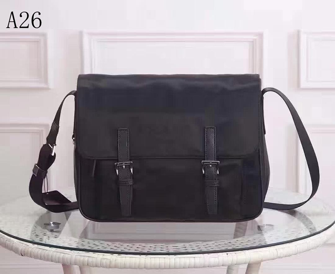 A26 – Classic Black Messenger Bag #1599