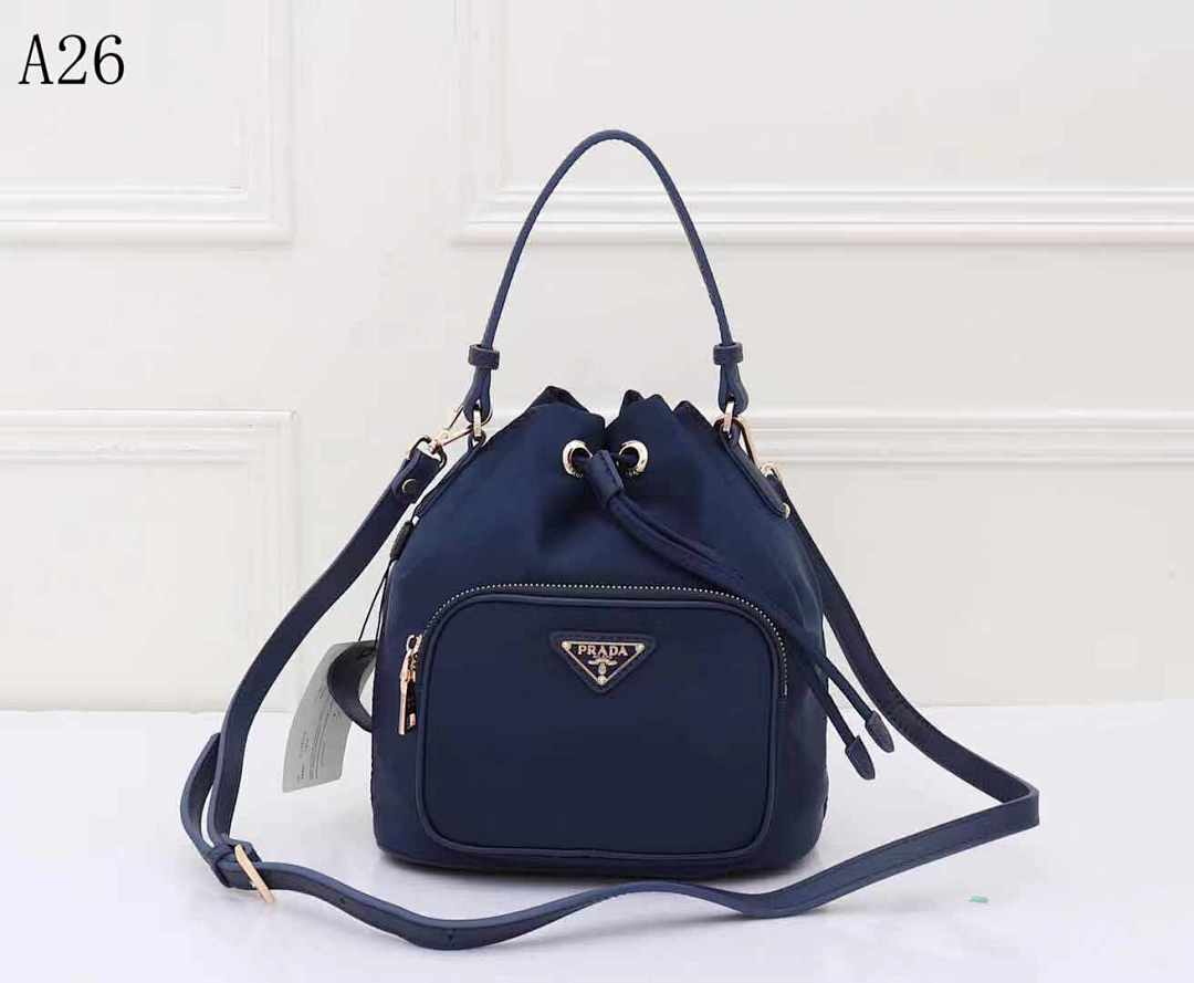 Pr4da + A26 + Nylon Drawstring Shoulder Bag #1684