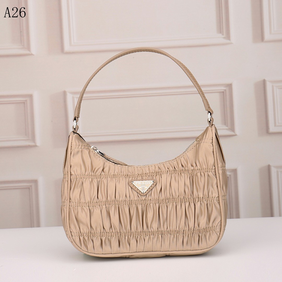 Pr4da Re-Edition 2005 Hobo Bag #1666 1 Pr4da + Model A26 + Pleated Hobo Bag #1680