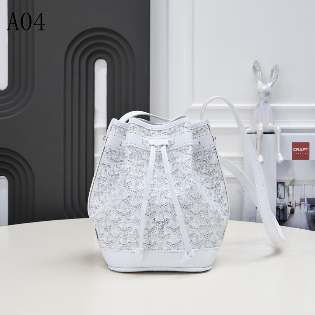 CRAFT + A04 + White Embossed Bucket Bag #6069
