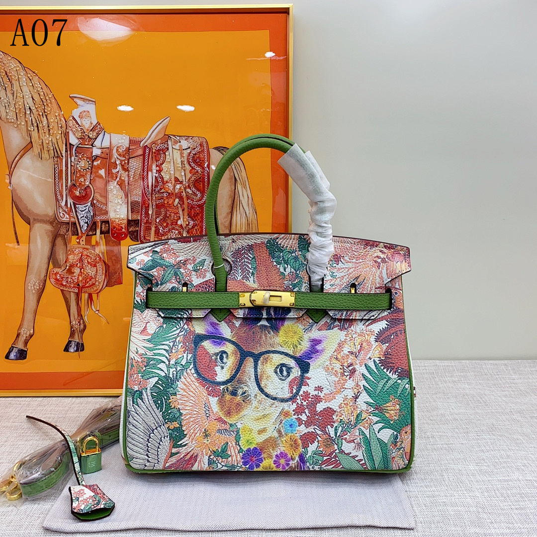 Hermès + Kelly 25 + Floral Fox Print Bag #5693