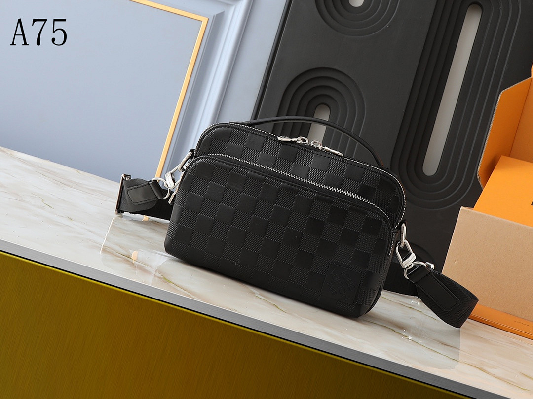LVutton + A75 + Damier Ebene Crossbody Bag #4761