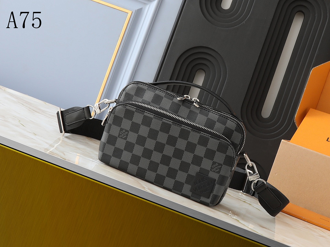 LVutton A75 Damier Graphite Crossbody Bag #4120 1 LVutton A75 Damier Graphite Crossbody Bag #4120