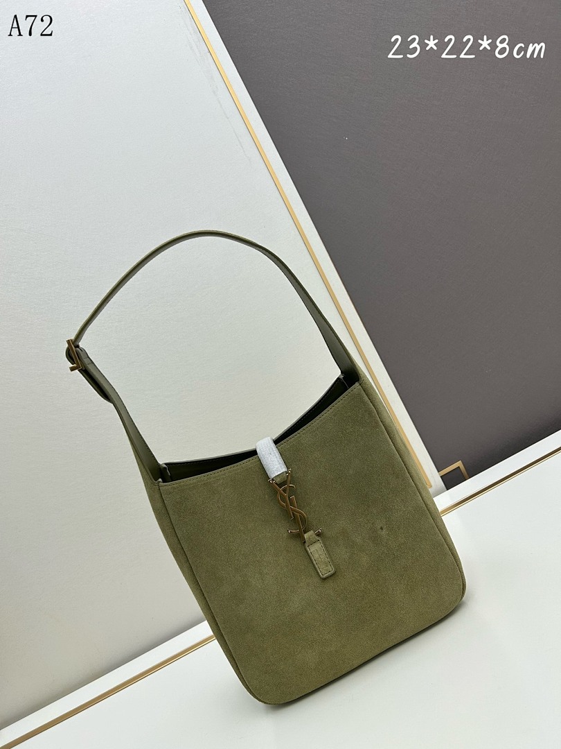 SntLaurent A72 Medium Suede Bucket Bag #5126
