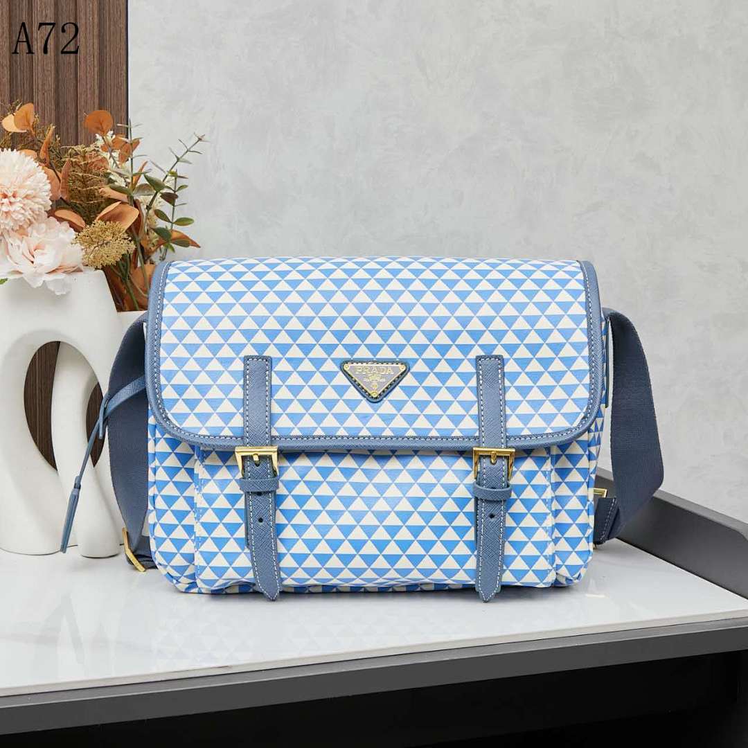 Pr4da + Re-Edition + Triangular Pattern Saddle Bag #1555 1 Pr4da + Re-Edition + Triangular Pattern Saddle Bag #1555
