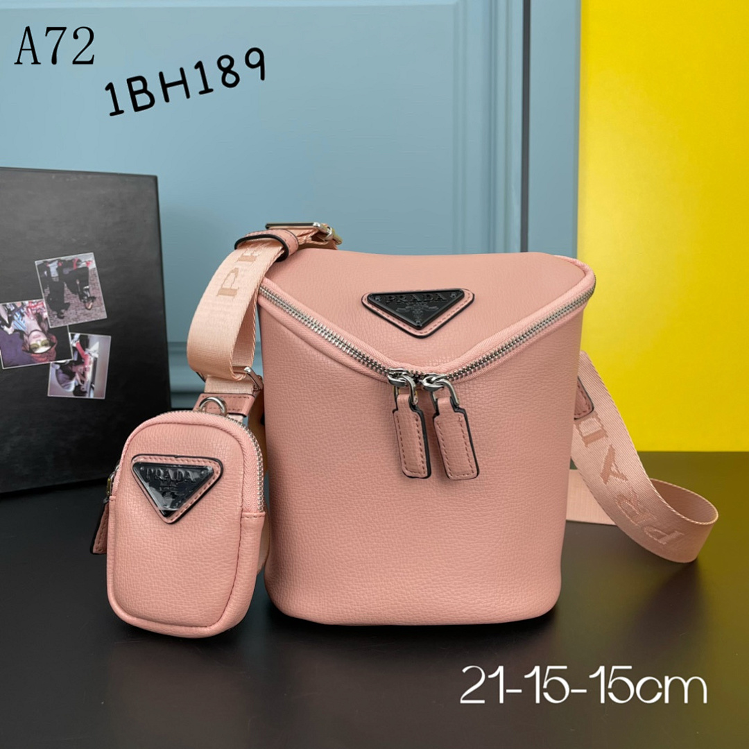 Pr4da Re-Nylon Bucket Bag with Matching Pouch #1863