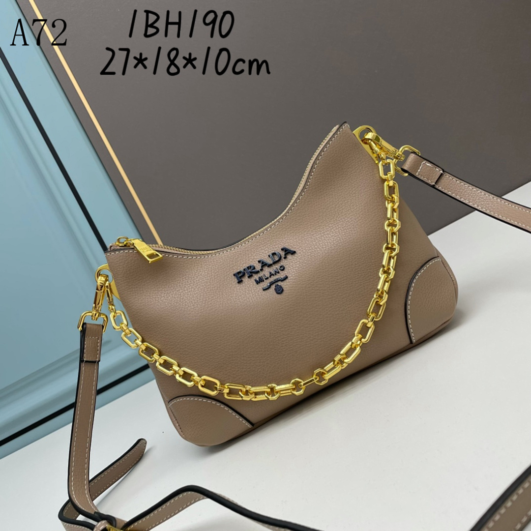 Pr4da A72 BH190 Calfskin Leather Shoulder Bag #1728
