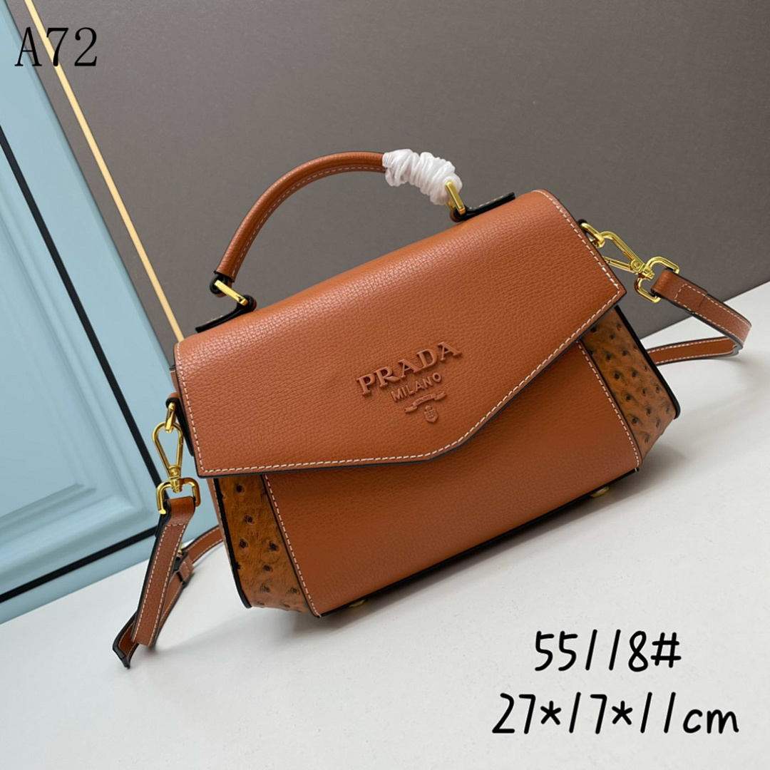Pr4da Saffiano Leather Crossbody Bag #1556