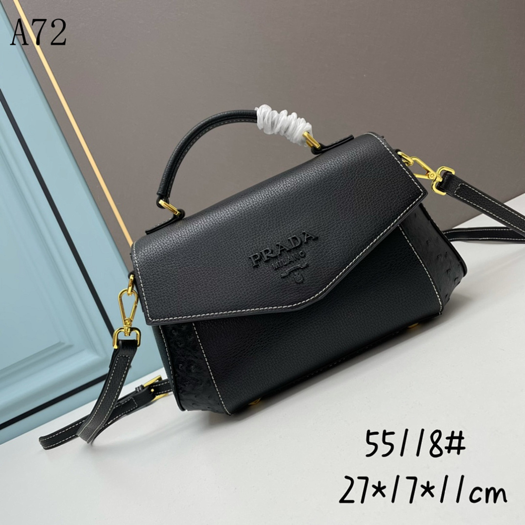 Pr4da + 55118# + Calfskin Leather Shoulder Bag #1961