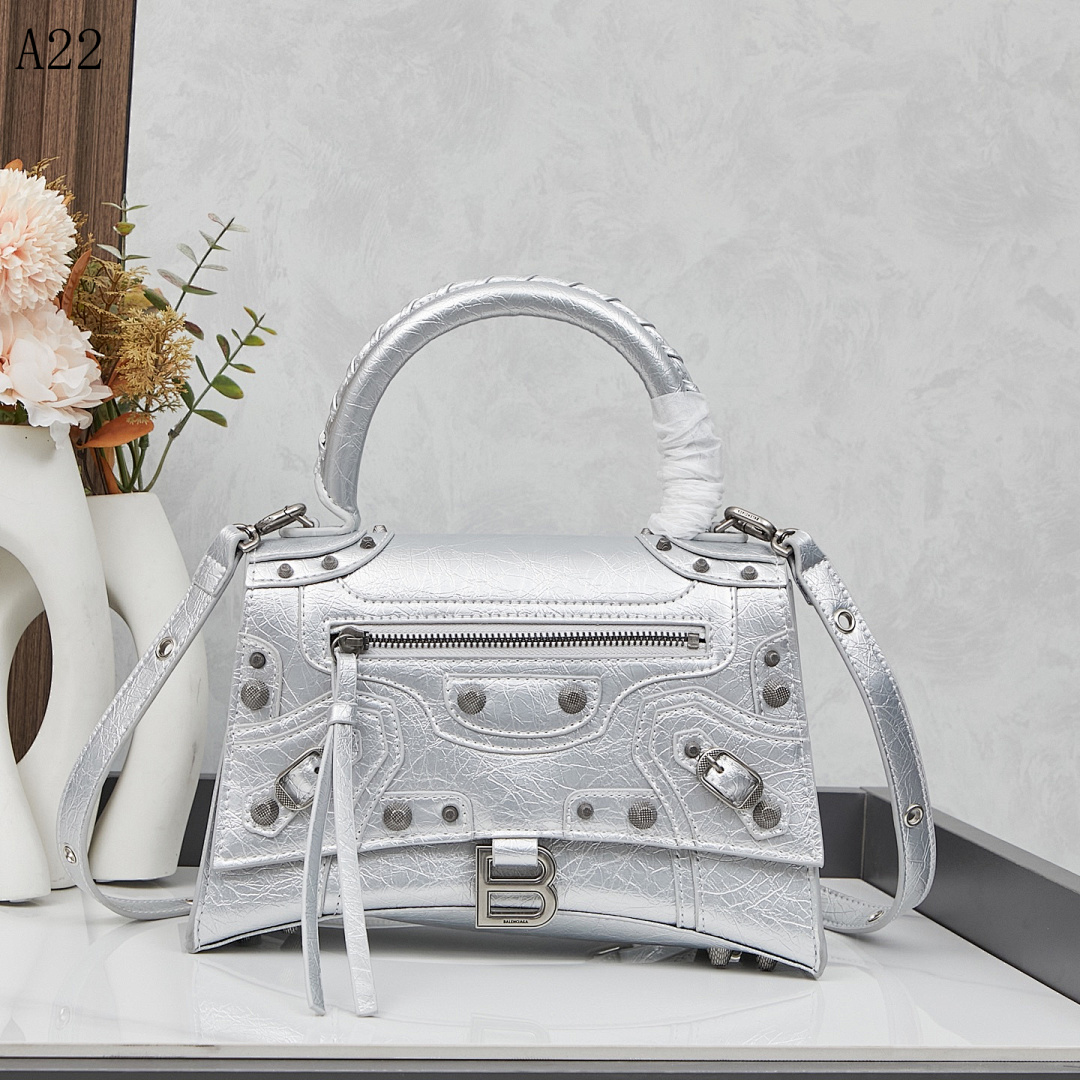 Balensiaga + A22 + Silver Metallic Bag #6144