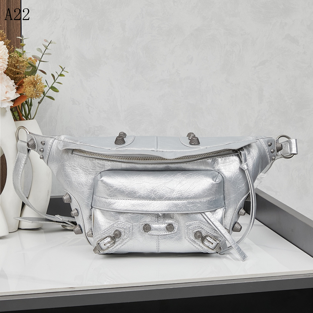 A22 Silver Metallic Fanny Pack #6128