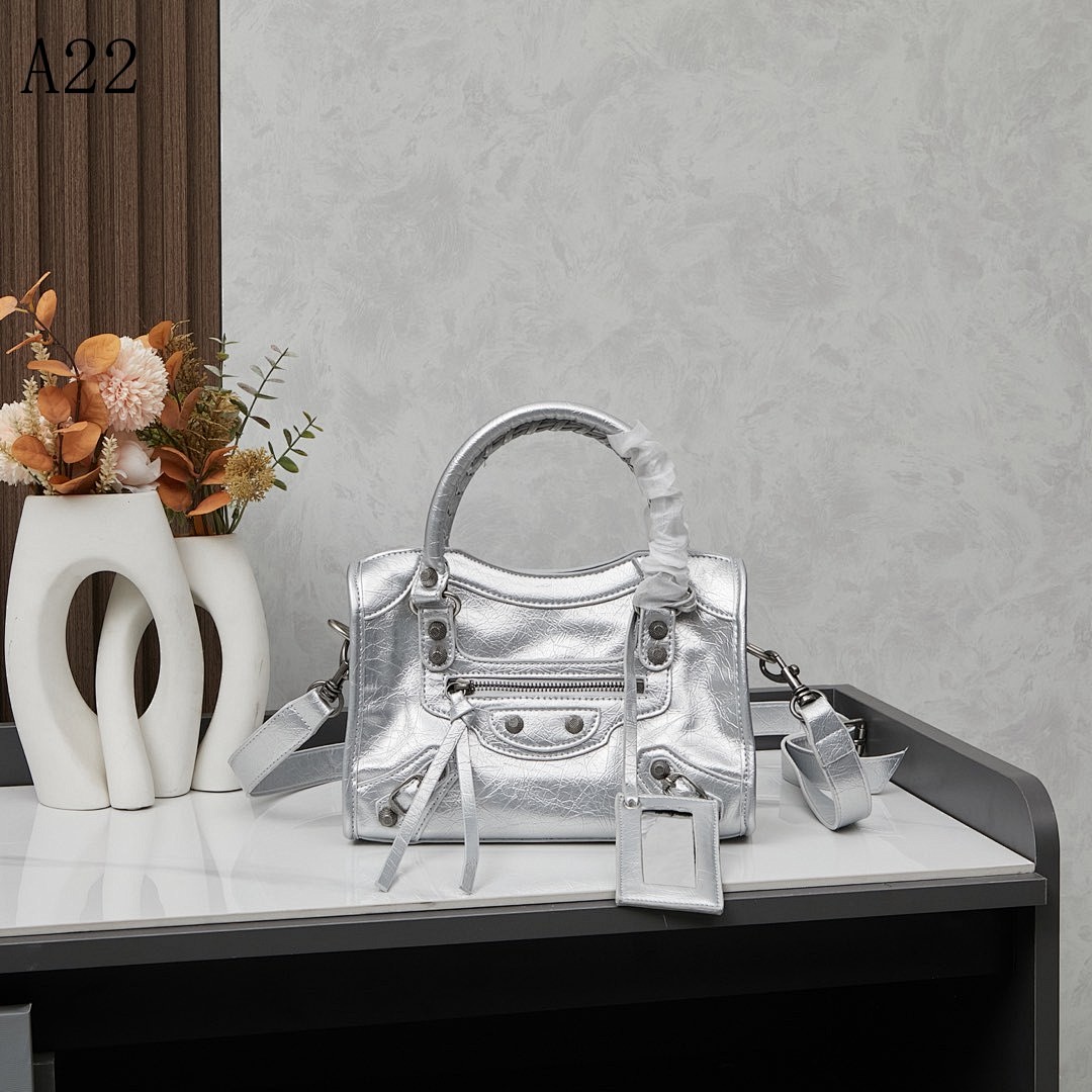 A22 Silver Metallic Handbag #6207