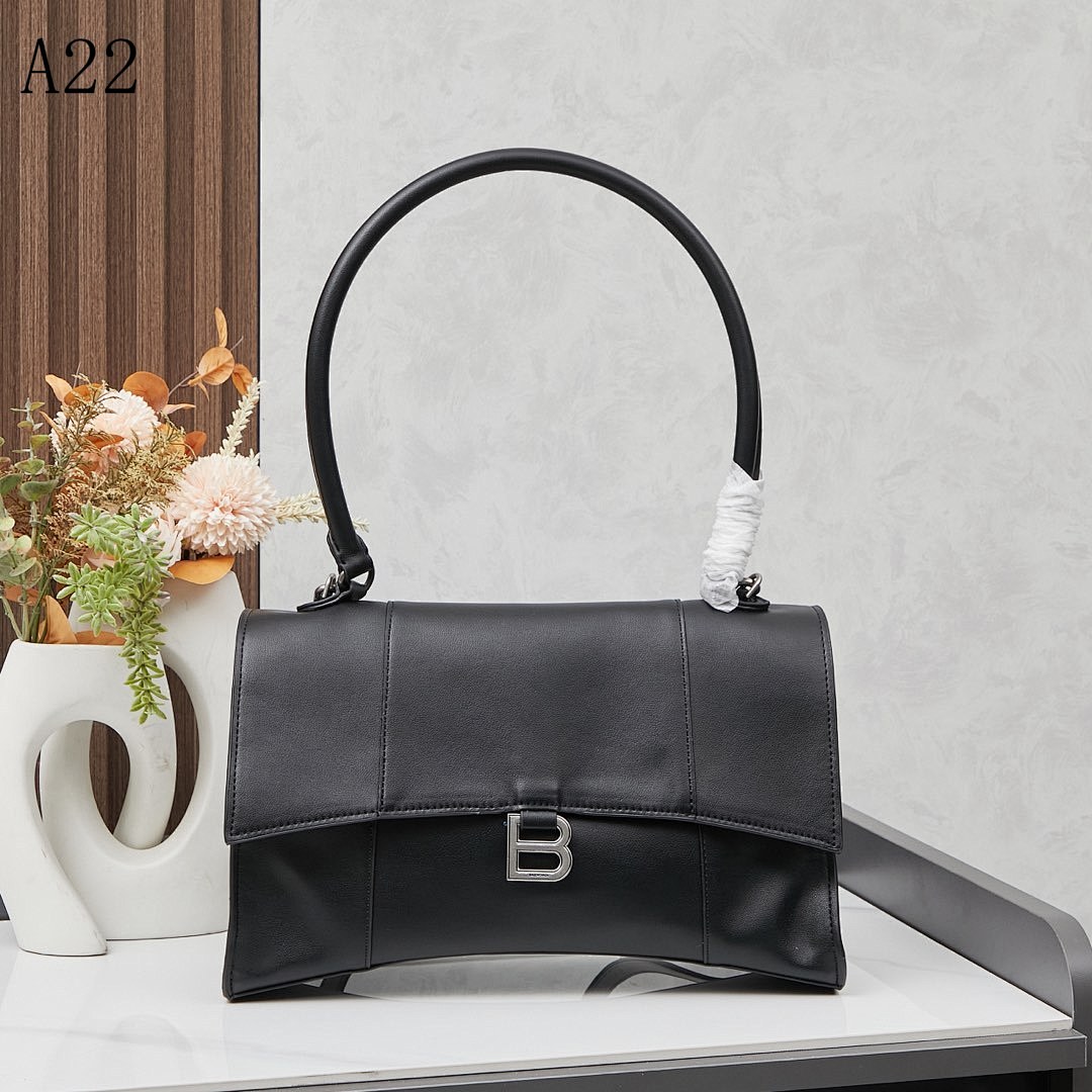 A22 + Model# + Elegant Black Leather Handbag #6122