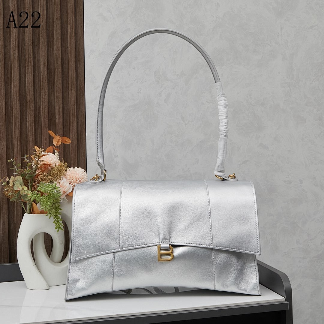 Bally + A22 + Silver Metallic Satchel #6142