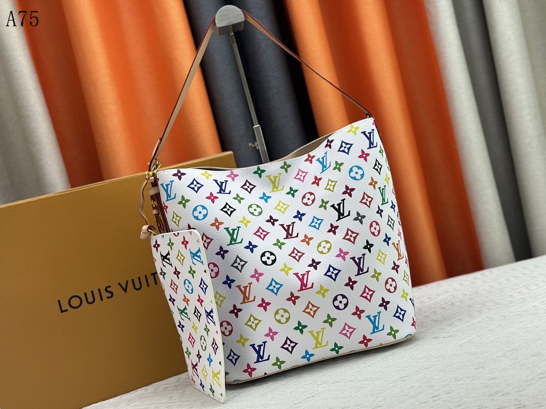 LVutton + A75 + Multicolored Monogram Hobo Bag #4563