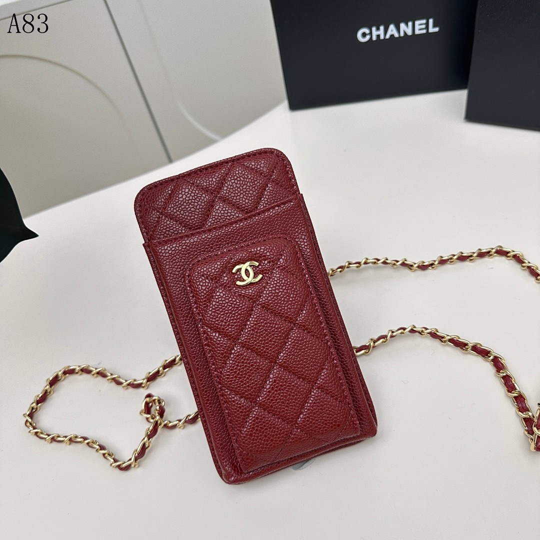 Chan3l Classic Quilted Caviar Leather Phone Crossbody Bag #763 1 Chan3l Classic Quilted Caviar Leather Phone Crossbody Bag #763
