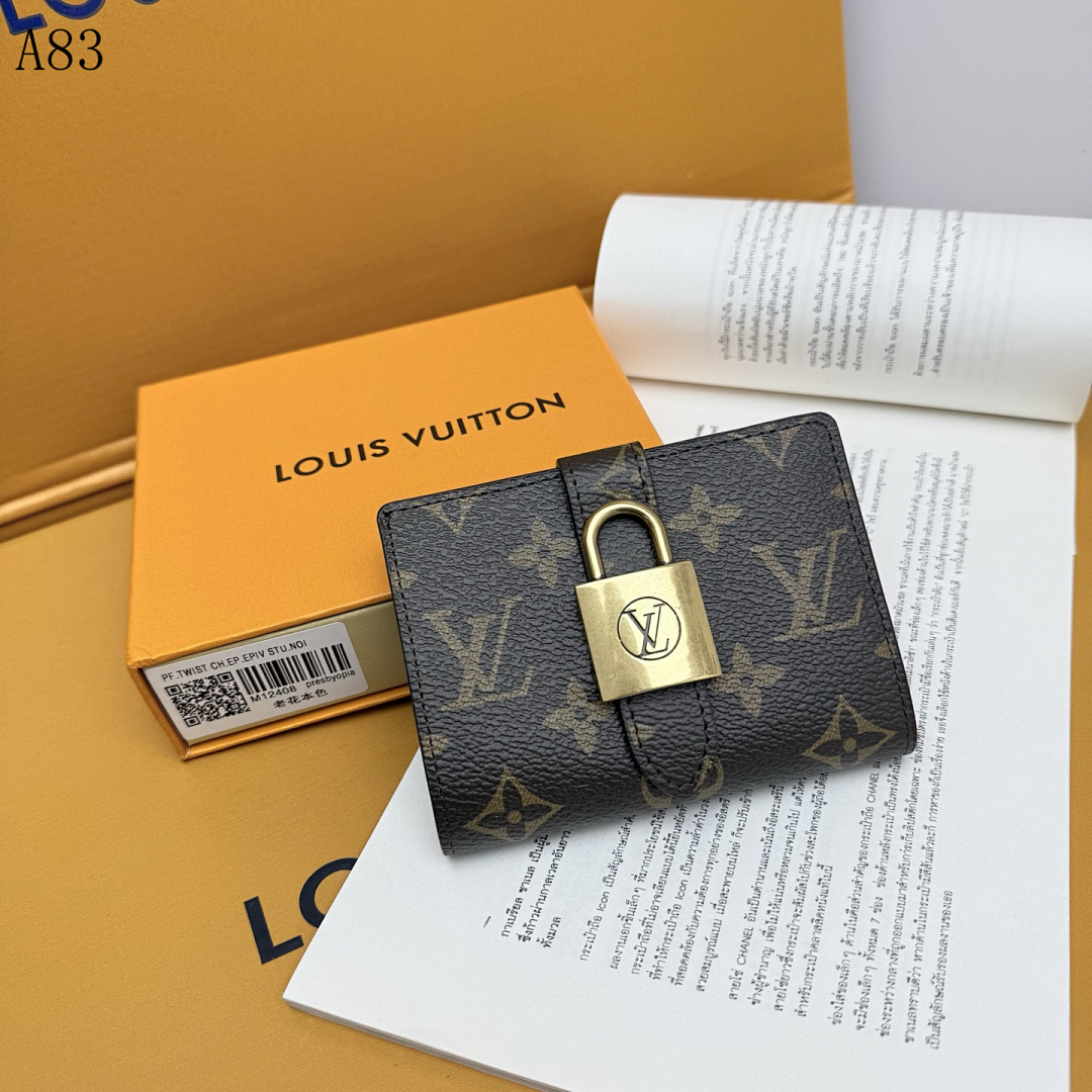 LVutton Monogram Canvas Lock Wallet #5892