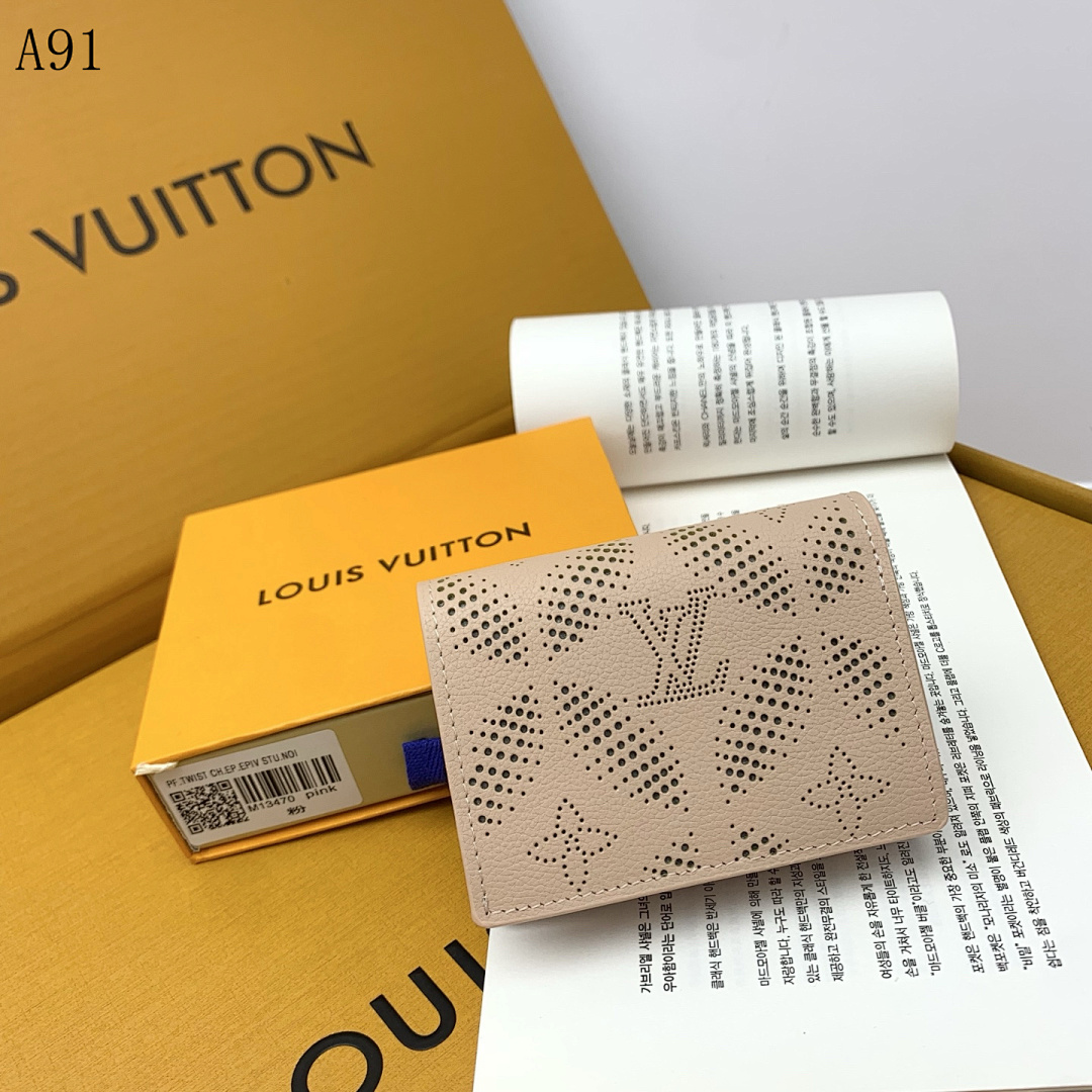 LVutton Twist Perforated Leather Wallet #737