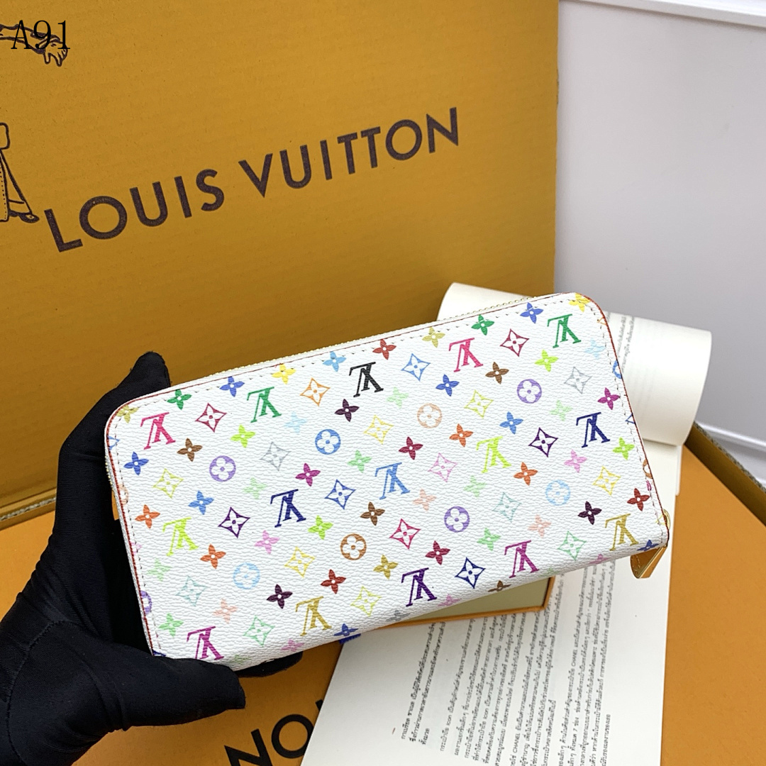 LVutton Multicolor Monogram Zip Wallet #5925