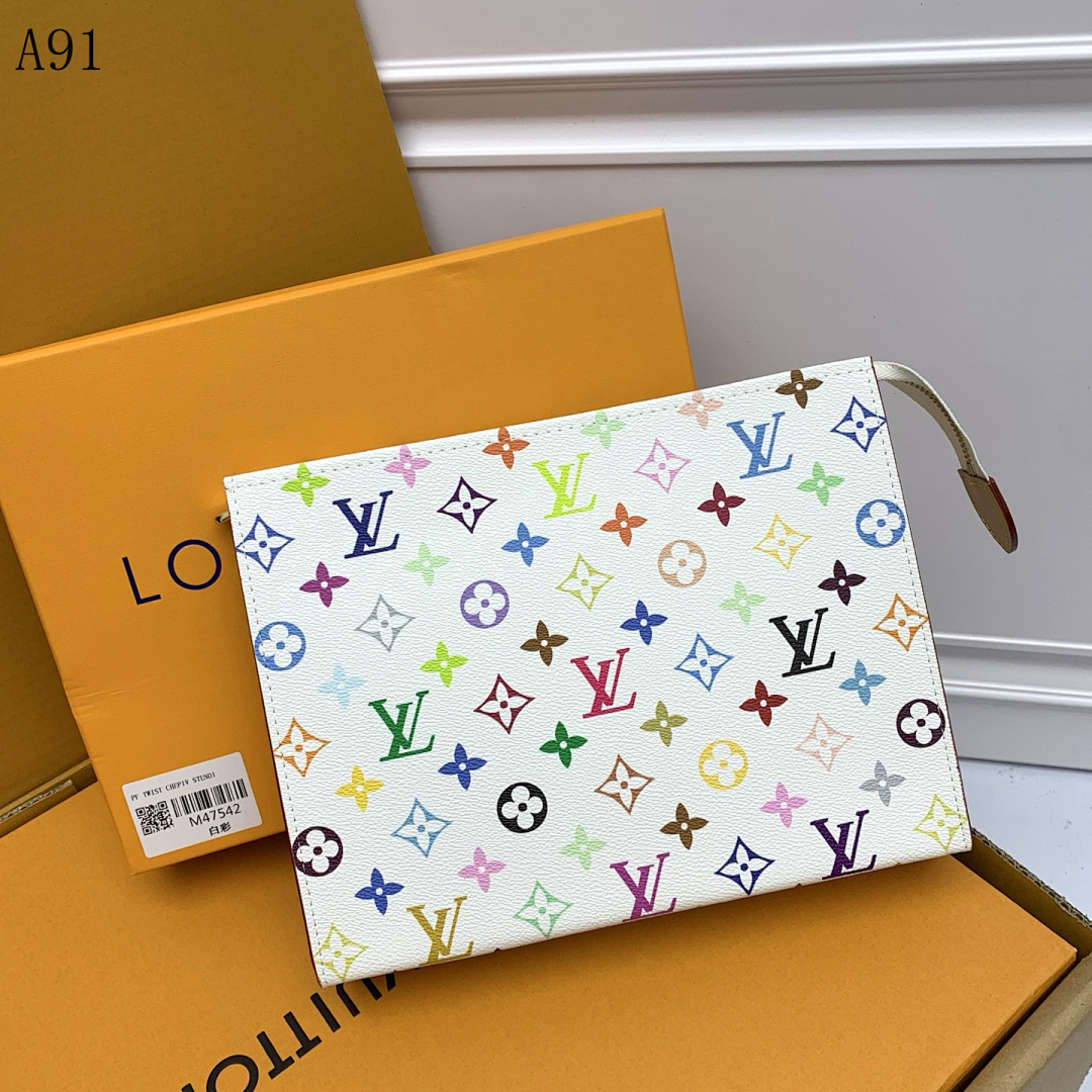LVutton Multicolore White Clutch #729