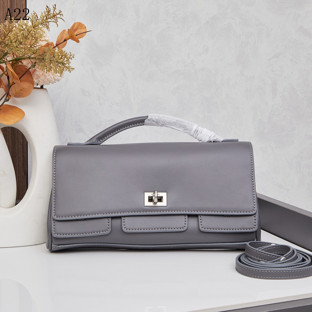 A22 – Elegant Gray Leather Clutch Bag #624