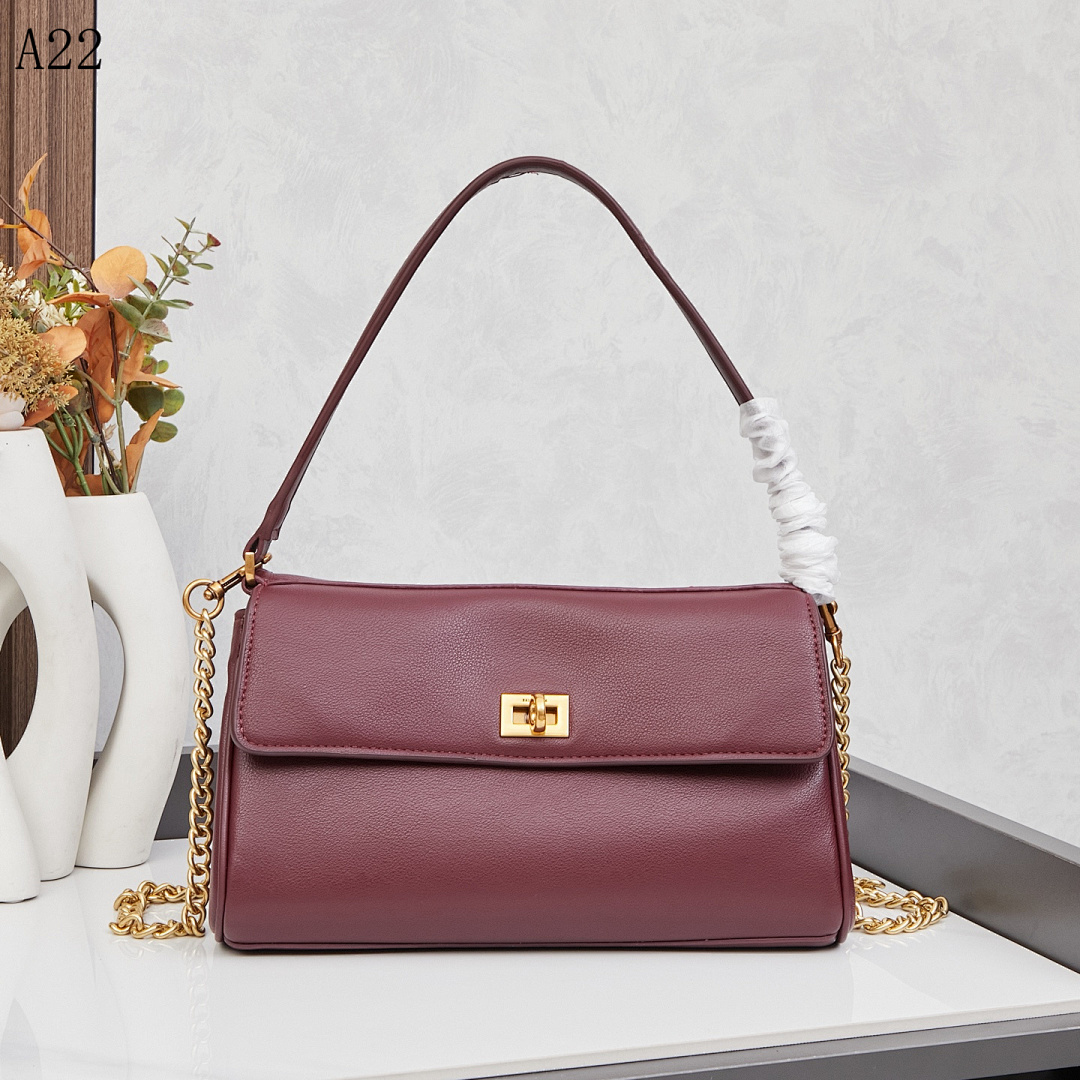 A22 – Elegant Burgundy Leather Crossbody Bag #617