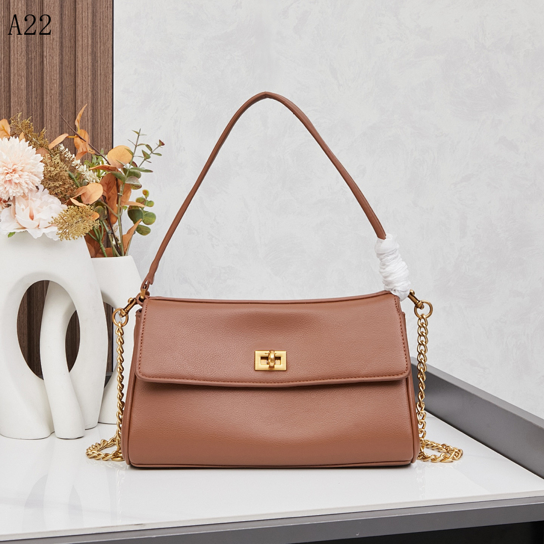 A22 – Elegant Tan Leather Crossbody Bag #614