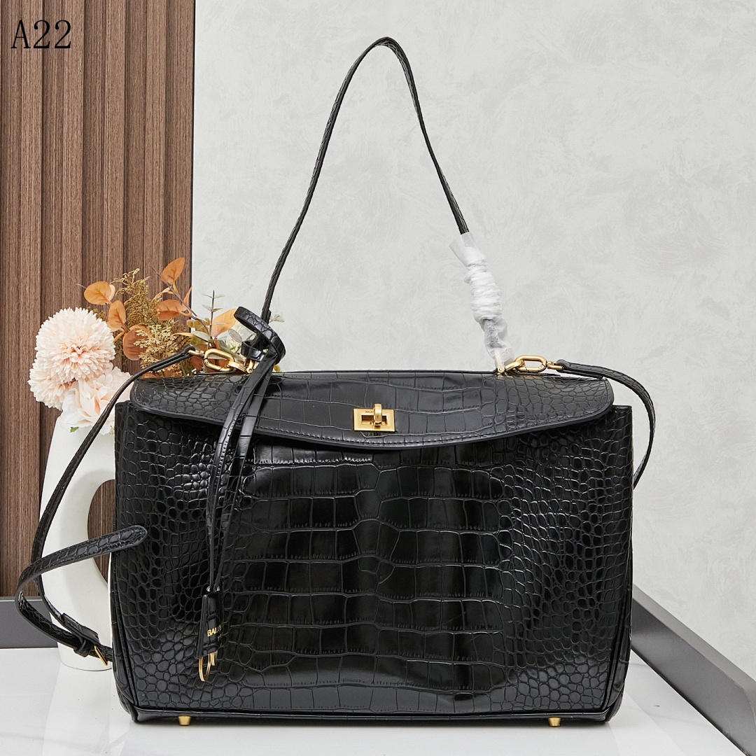 Balmain + A22 + Crocodile-Embossed Tote Bag #6204